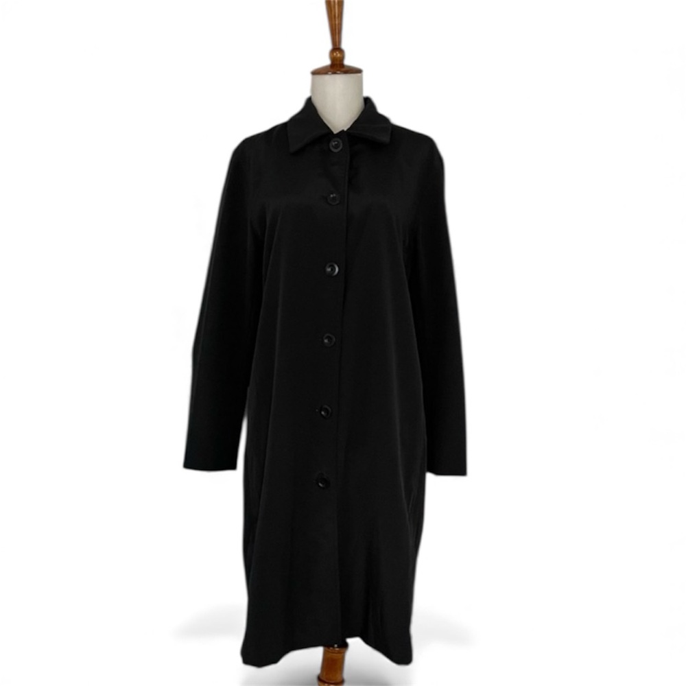 Brooks Brother 346 Black Trench Jacket Women’s S Long Sleeve Collared‎ Crew Neck